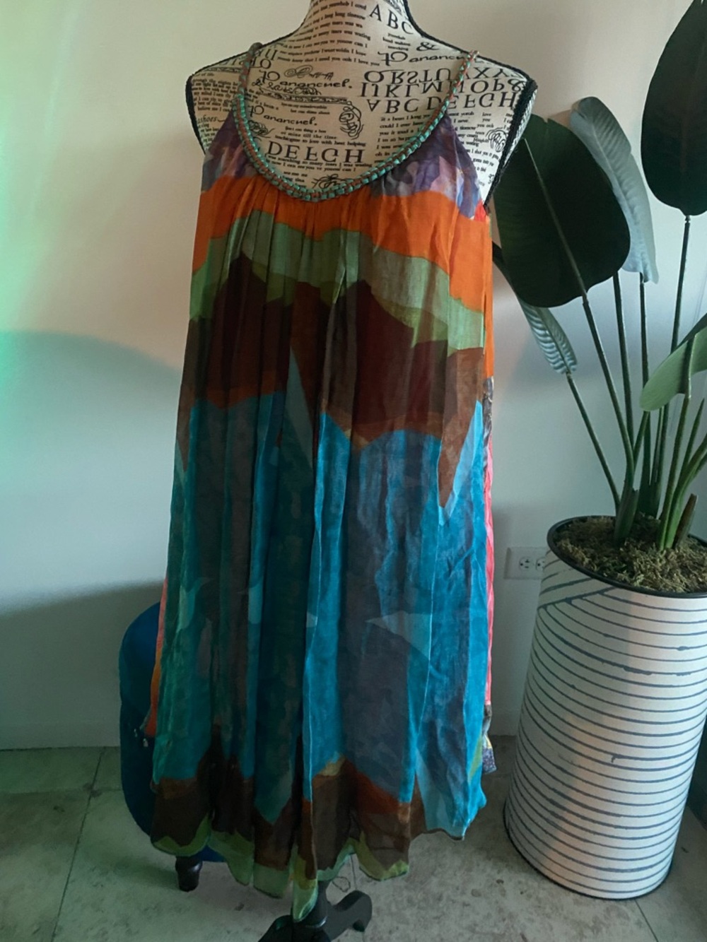 Anthropologie Colorful Flowy Dress by bl^nk London